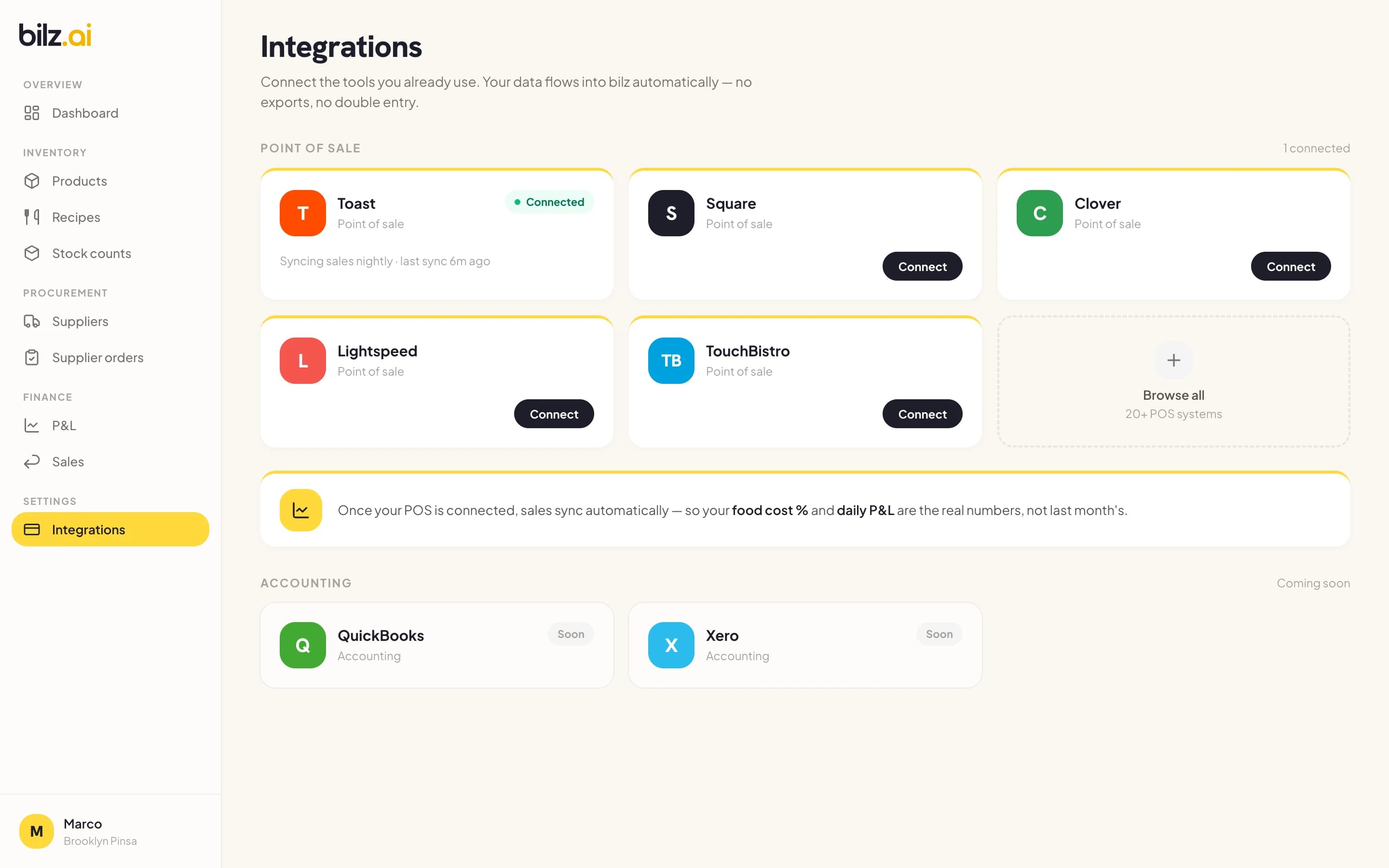 bilz — Integración con tu TPV